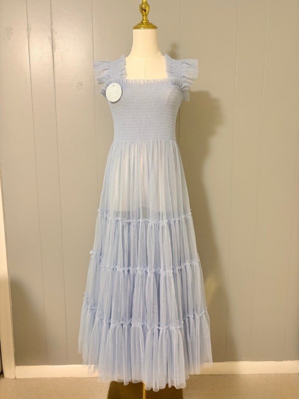 Hill House Collector's Edition Tulle Ellie Nap Dress Powder Blue Medium Sheer - Picture 4 of 15